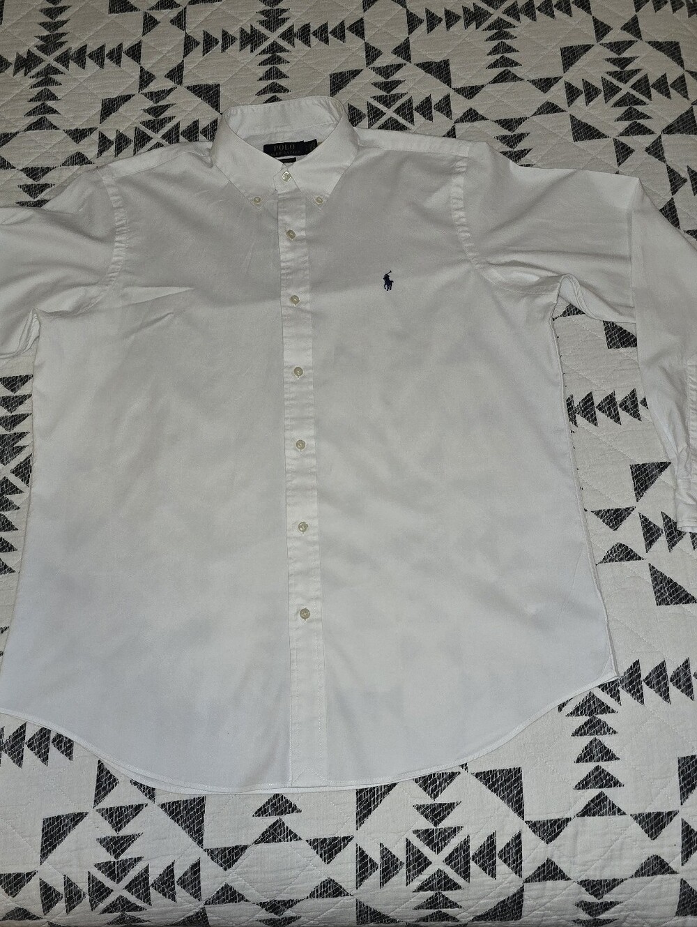 Lg - Ralph Lauren Men's White Button-Down Oxford Shirt. (PRISTINE CONDITION)